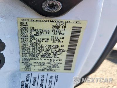 Zdjęcie 12 z 12 samochodu: 2005 NISSAN FRONTIER SE VIN:1N6AD06U45C446528 - miniatura