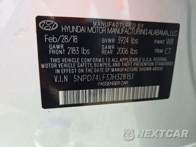 Zdjęcie 12 z 12 samochodu: 2018 HYUNDAI ELANTRA SE VIN:5NPD74LF3JH328151 - miniatura
