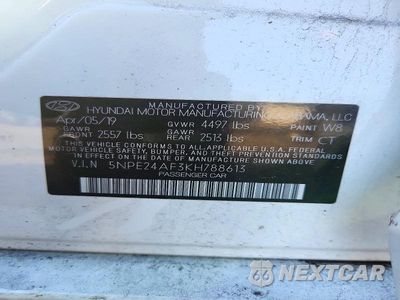 Zdjęcie 13 z 13 samochodu: 2019 HYUNDAI SONATA SE VIN:5NPE24AF3KH788613 - miniatura