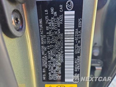 Zdjęcie 13 z 13 samochodu: 2019 LEXUS ES 350 VIN:58ABZ1B11KU031896 - miniatura