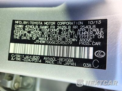 Zdjęcie 13 z 13 samochodu: 2014 LEXUS ES 300H VIN:JTHBW1GG6E2045079 - miniatura