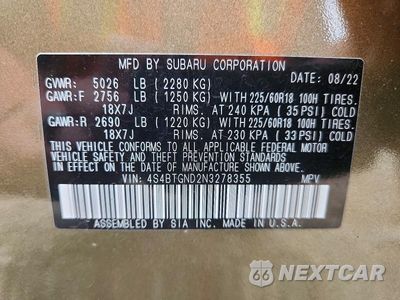 Zdjęcie 13 z 13 samochodu: 2022 SUBARU OUTBACK LIMITED XT VIN:4S4BTGND2N3278355 - miniatura