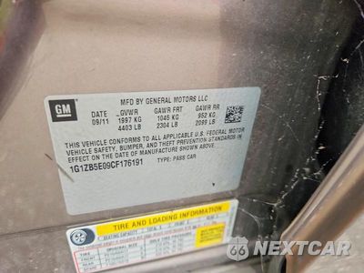 Zdjęcie 12 z 12 samochodu: 2012 CHEVROLET MALIBU LS VIN:1G1ZB5E09CF176191 - miniatura