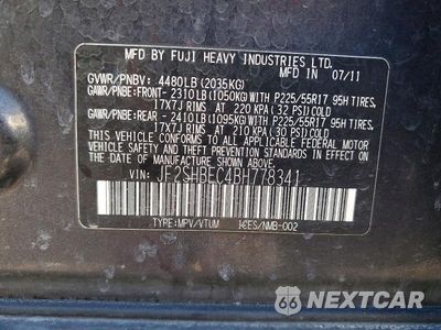 Zdjęcie 14 z 14 samochodu: 2011 SUBARU FORESTER LIMITED VIN:JF2SHBEC4BH778341 - miniatura