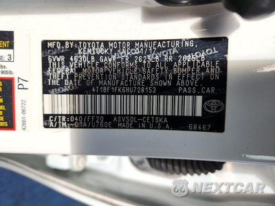 Zdjęcie 12 z 12 samochodu: 2017 TOYOTA CAMRY SE VIN:4T1BF1FK6HU728153 - miniatura