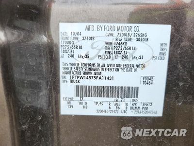 Zdjęcie 12 z 12 samochodu: 2005 FORD F150 SUPERCREW VIN:1FTPW14575FA11431 - miniatura