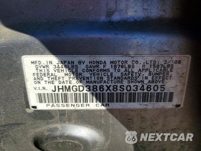 Zdjęcie 14 z 14 samochodu: 2008 HONDA FIT SPORT VIN:JHMGD386X8S034605 - miniatura