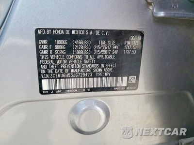 Zdjęcie 13 z 13 samochodu: 2018 HONDA HR-V VIN:3CZRU6H53JG729423 - miniatura