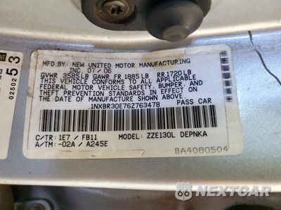 Zdjęcie 12 z 12 samochodu: 2006 TOYOTA COROLLA LE VIN:1NXBR30E76Z763478 - miniatura