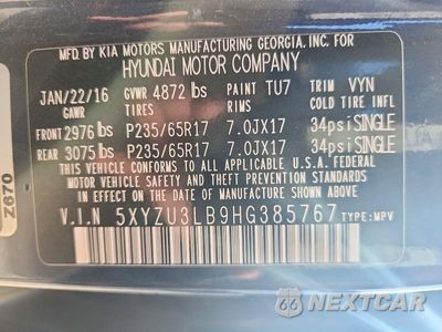 Zdjęcie 12 z 12 samochodu: 2017 HYUNDAI SANTA FE SPORT 2.4L VIN:5XYZU3LB9HG385767 - miniatura