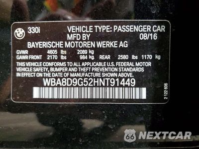 Zdjęcie 13 z 13 samochodu: 2017 BMW 330 XI VIN:WBA8D9G52HNT91449 - miniatura