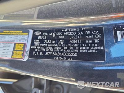 Zdjęcie 12 z 12 samochodu: 2019 KIA FORTE EX VIN:3KPF54AD4KE035350 - miniatura