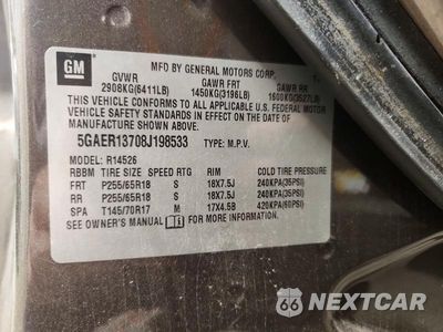 Zdjęcie 13 z 13 samochodu: 2008 BUICK ENCLAVE CX VIN:5GAER13708J198533 - miniatura