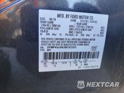 Zdjęcie 13 z 13 samochodu: 2018 FORD EDGE SEL VIN:2FMPK4J99JBC62303 - miniatura
