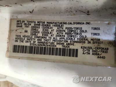 Zdjęcie 12 z 12 samochodu: 2004 TOYOTA TACOMA BASE VIN:5TEVL52N34Z440304 - miniatura