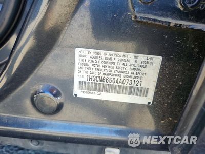 Zdjęcie 12 z 12 samochodu: 2004 HONDA ACCORD EX VIN:1HGCM66504A073121 - miniatura