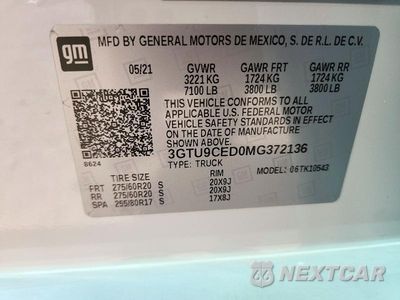 Zdjęcie 12 z 12 samochodu: 2021 GMC SIERRA K1500 ELEVATION VIN:3GTU9CED0MG372136 - miniatura