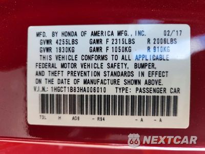 Zdjęcie 13 z 13 samochodu: 2017 HONDA ACCORD EXL VIN:1HGCT1B83HA006010 - miniatura