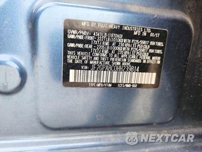 Zdjęcie 12 z 12 samochodu: 2017 SUBARU CROSSTREK PREMIUM VIN:JF2GPABC0HH239814 - miniatura