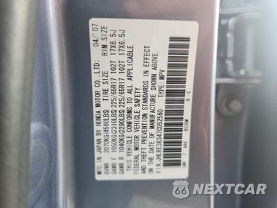 Zdjęcie 13 z 13 samochodu: 2007 HONDA CR-V VIN:JHLRE38347C052560 - miniatura