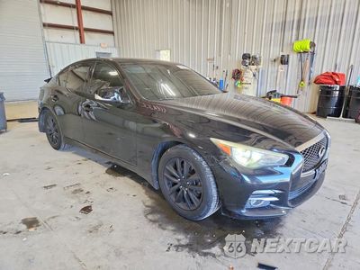 Czwarte zdjęcie samochodu z boku: 2014 INFINITI Q50 PREMIUM VIN:JN1BV7AR0EM692974 - miniatura