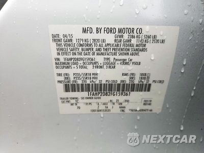 Zdjęcie 12 z 12 samochodu: 2015 FORD TAURUS SE VIN:1FAHP2D82FG159361 - miniatura