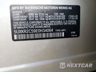 Zdjęcie 13 z 13 samochodu: 2014 BMW X5 SDRIVE35I VIN:5UXKR2C59E0H34064 - miniatura