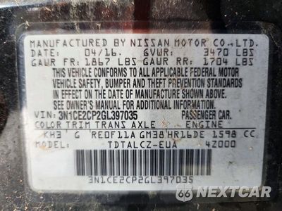 Zdjęcie 12 z 12 samochodu: 2016 NISSAN VERSA NOTE S PLUS VIN:3N1CE2CP2GL397035 - miniatura