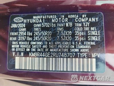 Zdjęcie 14 z 14 samochodu: 2024 HYUNDAI PALISADE SEL PREMIUM VIN:KM8R44GE2RU748707 - miniatura