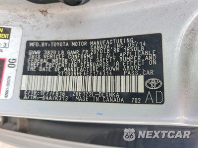 Zdjęcie 12 z 12 samochodu: 2014 TOYOTA COROLLA LE VIN:2T1BURHE4EC174314 - miniatura