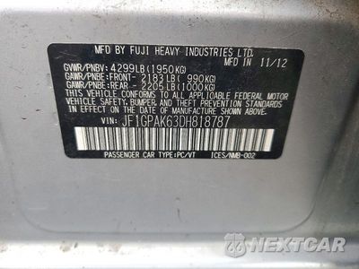 Zdjęcie 13 z 13 samochodu: 2013 SUBARU IMPREZA LIMITED VIN:JF1GPAK63DH818787 - miniatura