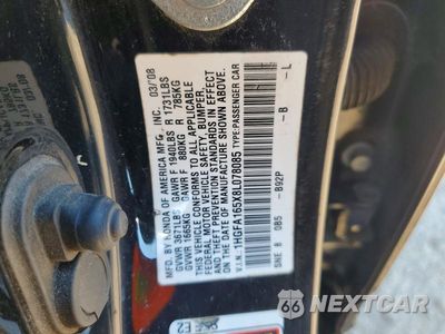 Zdjęcie 13 z 13 samochodu: 2008 HONDA CIVIC LX VIN:1HGFA165X8L078085 - miniatura