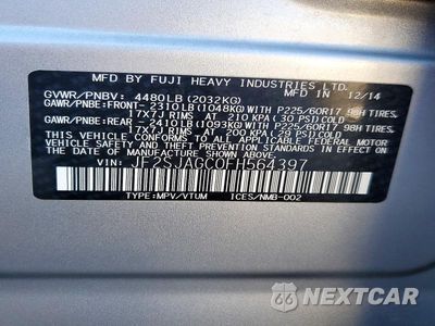 Zdjęcie 14 z 14 samochodu: 2015 SUBARU FORESTER 2.5I PREMIUM VIN:JF2SJAGC0FH564397 - miniatura