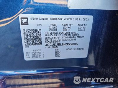 Zdjęcie 12 z 12 samochodu: 2022 CHEVROLET SILVERADO K1500 HIGH COUNTRY VIN:3GCUDJEL6NG508815 - miniatura