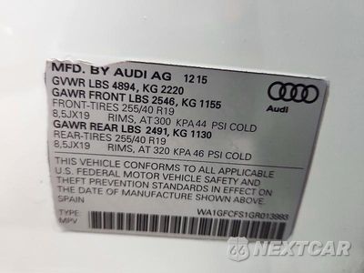Zdjęcie 14 z 14 samochodu: 2016 AUDI Q3 PRESTIGE VIN:WA1GFCFS1GR013993 - miniatura
