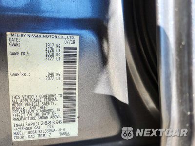 Zdjęcie 13 z 13 samochodu: 2018 NISSAN ALTIMA 2.5 SR VIN:1N4AL3APXJC288396 - miniatura