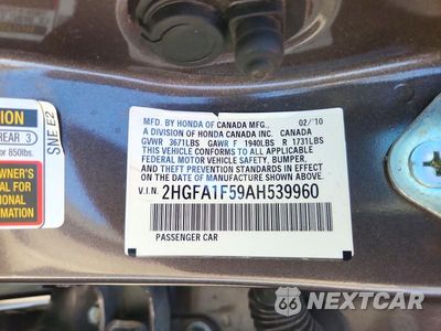 Zdjęcie 13 z 13 samochodu: 2010 HONDA CIVIC LX VIN:2HGFA1F59AH539960 - miniatura