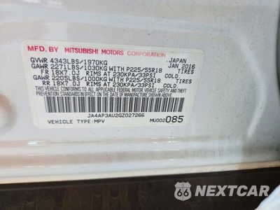 Zdjęcie 14 z 14 samochodu: 2016 MITSUBISHI OUTLANDER SPORT ES VIN:JA4AP3AU2GZ027266 - miniatura