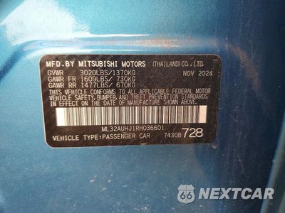 Zdjęcie 12 z 12 samochodu: 2024 MITSUBISHI MIRAGE ES VIN:ML32AUHJ1RH036601 - miniatura