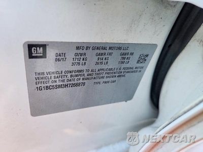 Zdjęcie 12 z 12 samochodu: 2017 CHEVROLET CRUZE LS VIN:1G1BC5SM3H7266878 - miniatura
