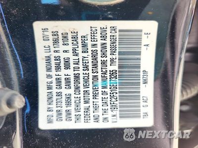 Zdjęcie 12 z 12 samochodu: 2016 HONDA CIVIC LX VIN:19XFC2F51GE073265 - miniatura