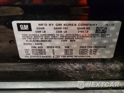 Zdjęcie 14 z 14 samochodu: 2018 BUICK ENCORE PREFERRED VIN:KL4CJESB5JB604102 - miniatura