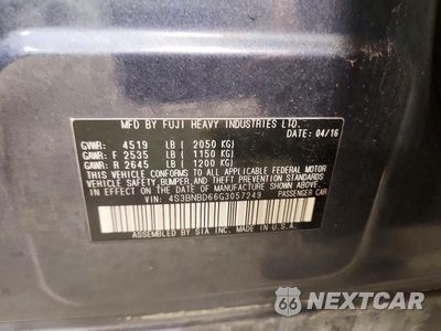 Zdjęcie 13 z 13 samochodu: 2016 SUBARU LEGACY 2.5I PREMIUM VIN:4S3BNBD66G3057249 - miniatura