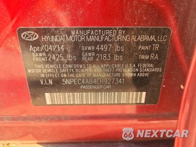 Zdjęcie 13 z 13 samochodu: 2014 HYUNDAI SONATA LIMITED 2.0T VIN:5NPEC4AB4EH927341 - miniatura