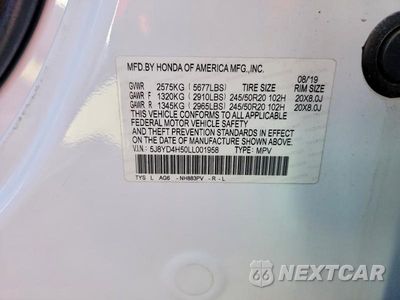 Zdjęcie 13 z 13 samochodu: 2020 ACURA MDX TECHNOLOGY VIN:5J8YD4H50LL001958 - miniatura