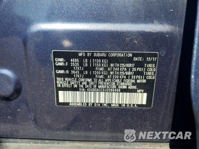 Zdjęcie 14 z 14 samochodu: 2018 SUBARU OUTBACK 2.5I PREMIUM VIN:4S4BSACC0J3288466 - miniatura