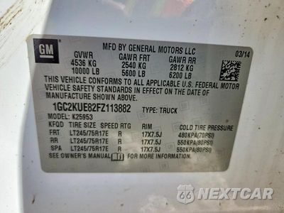 Zdjęcie 12 z 12 samochodu: 2015 CHEVROLET SILVERADO K2500 HEAVY DUTY VIN:1GC2KUE82FZ113882 - miniatura
