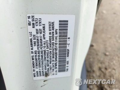 Zdjęcie 13 z 13 samochodu: 2016 HONDA ODYSSEY EXL VIN:5FNRL5H64GB105110 - miniatura