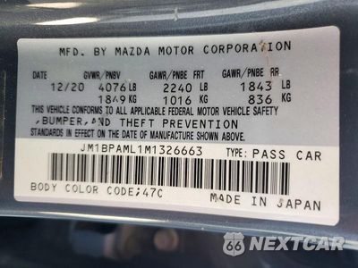 Zdjęcie 14 z 14 samochodu: 2021 MAZDA 3 PREMIUM VIN:JM1BPAML1M1326663 - miniatura