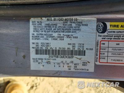 Zdjęcie 12 z 12 samochodu: 2006 FORD FUSION SEL VIN:3FAFP08136R243609 - miniatura